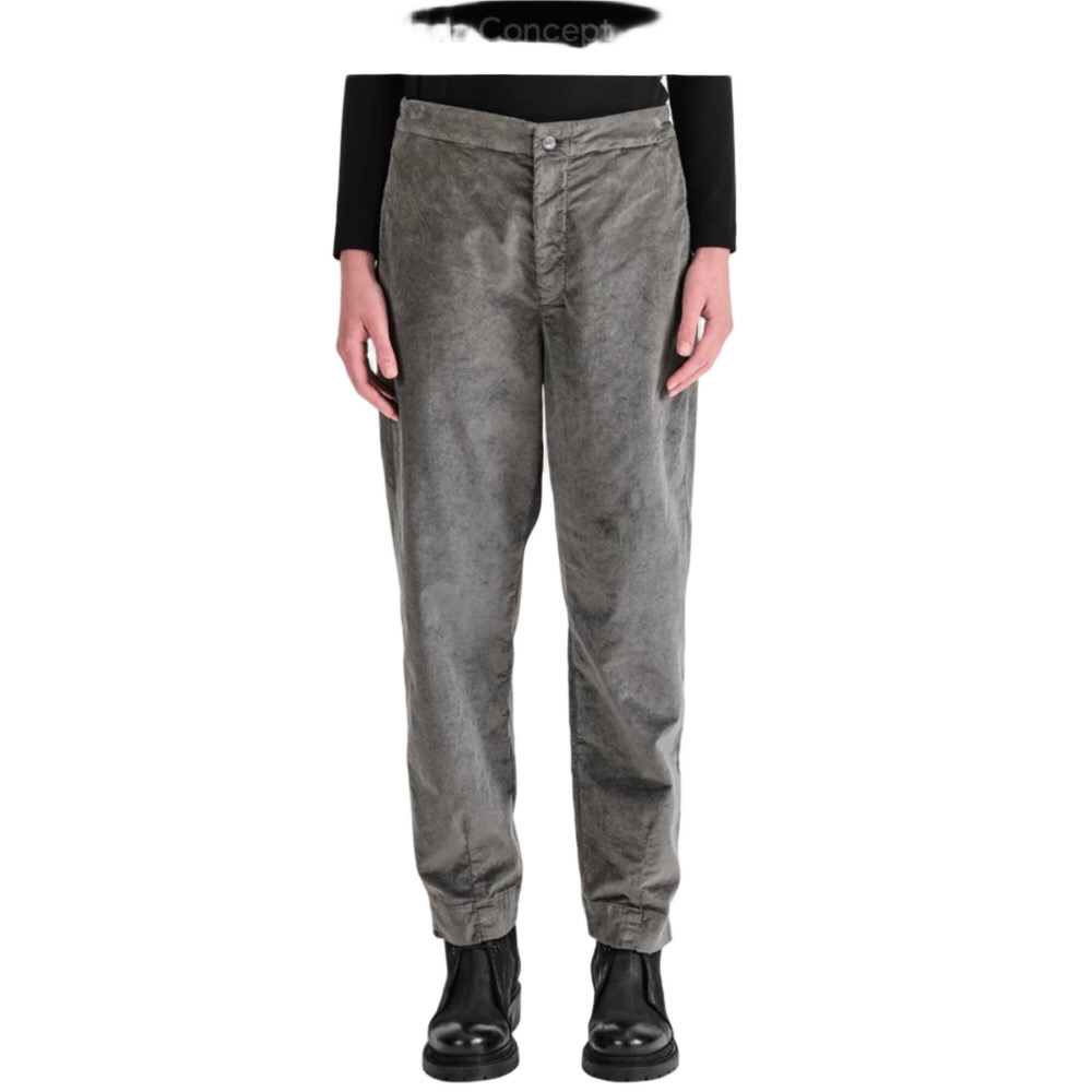 Transit Par-Such Lagenlook Corduroy Pants Gray Brown Relaxed Tapered Large